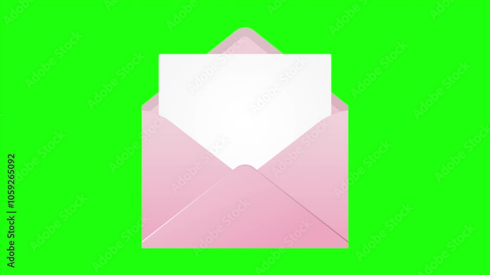 Animation of the opening envelope with white paper. Email message icon animation. Message notification animation. Mail and messaging icon Animation of the opening envelope with white paper. Email message icon animation. Message notification animation. Mail and messaging icon
