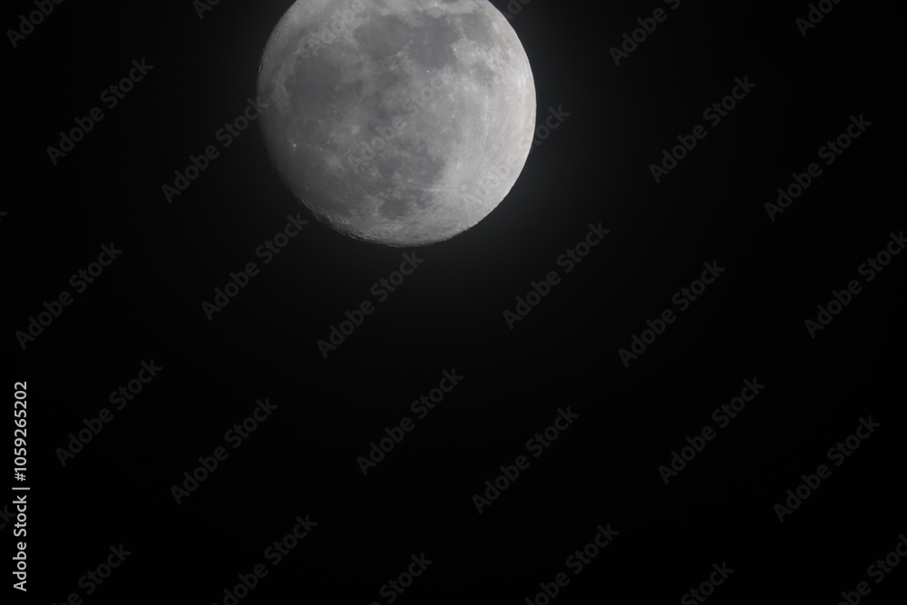 Close up moon on the Black sky Close up moon on the Black sky