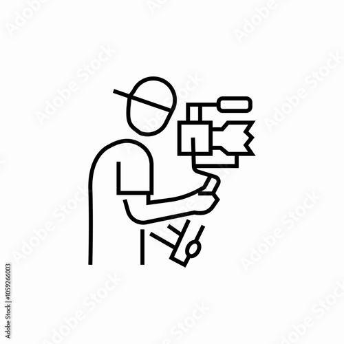 cameraman video icon sign vector