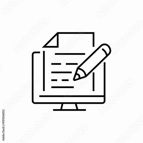 computer document write icon sign vector