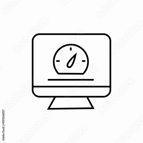 computer speed test icon sign vector