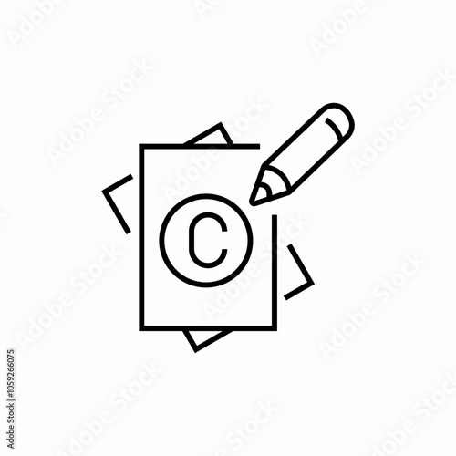 copyrighting write icon sign vector