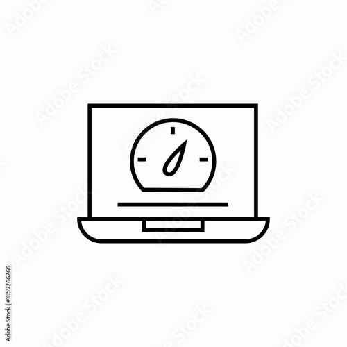 laptop speed test icon sign vector