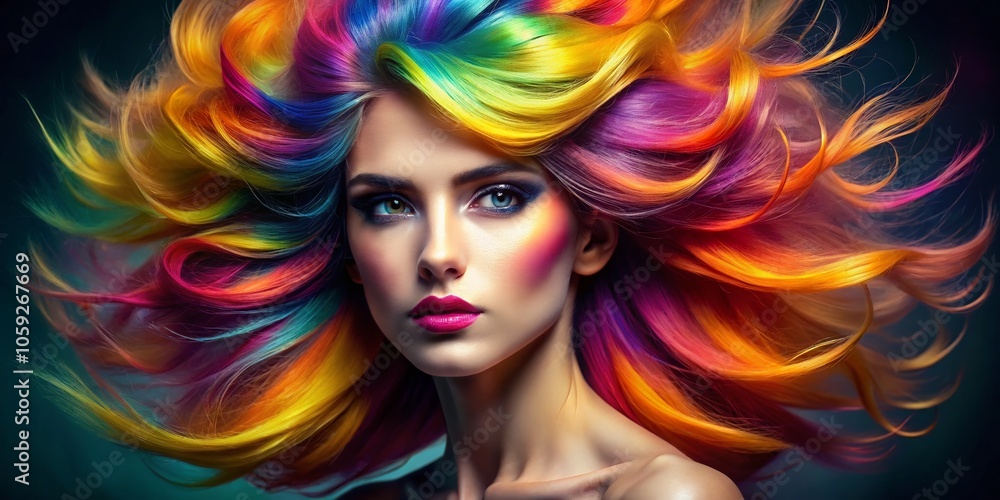 Captivating Portrait Photography with Unique Hair Backgrounds for Stunning Visuals, Emphasizing Colorful Textures and Artistic Flair, Perfect for Fashion and Beauty Projects Captivating Portrait Photography with Unique Hair Backgrounds for Stunning Visuals, Emphasizing Colorful Textures and Artistic Flair, Perfect for Fashion and Beauty Projects