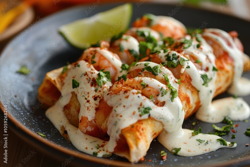 Jalapeno and lime cream shrimp enchiladas Jalapeno and lime cream shrimp enchiladas
