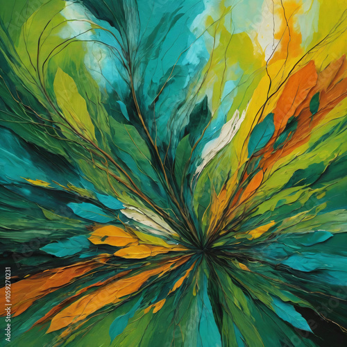 Wallpaper Mural abstract colorful background with leaves Torontodigital.ca