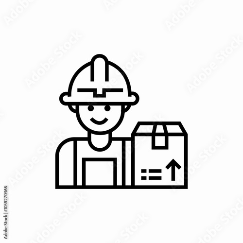 delivery warehouse worker icon sign vector