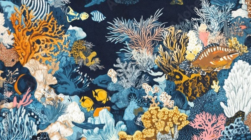 Underwater Coral Reef Illustration