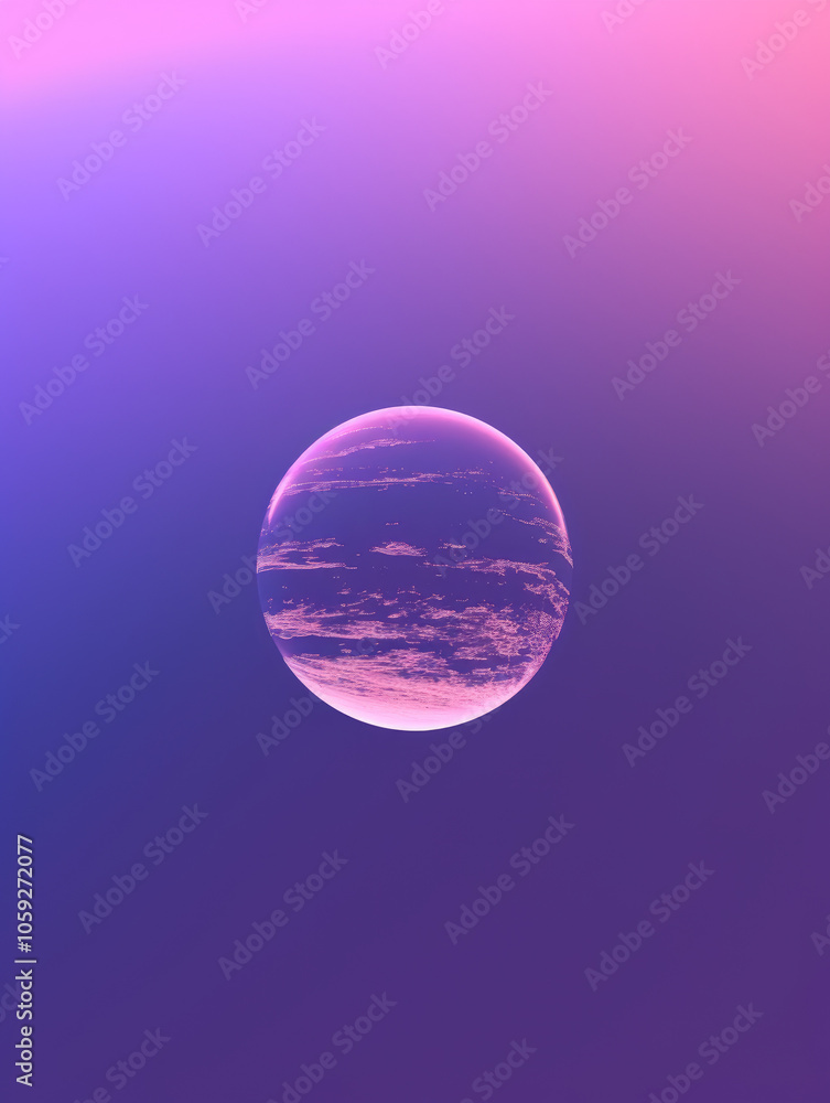 A lavender-hued celestial body is suspended in a dreamy purple-pink gradient sky, evoking a sense of wonder and serenity. A lavender-hued celestial body is suspended in a dreamy purple-pink gradient sky, evoking a sense of wonder and serenity.