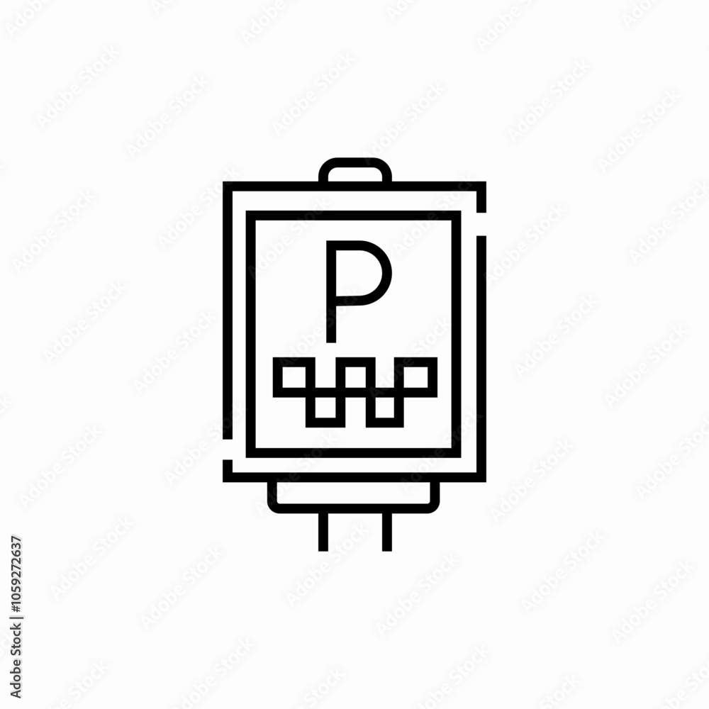 taxi parking zone icon sign vector