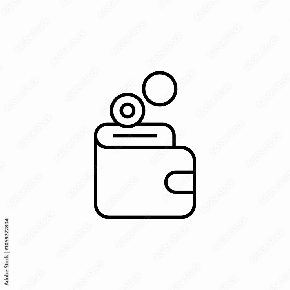 wallet coins icon sign vector wallet coins icon sign vector