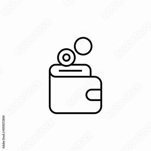 wallet coins icon sign vector