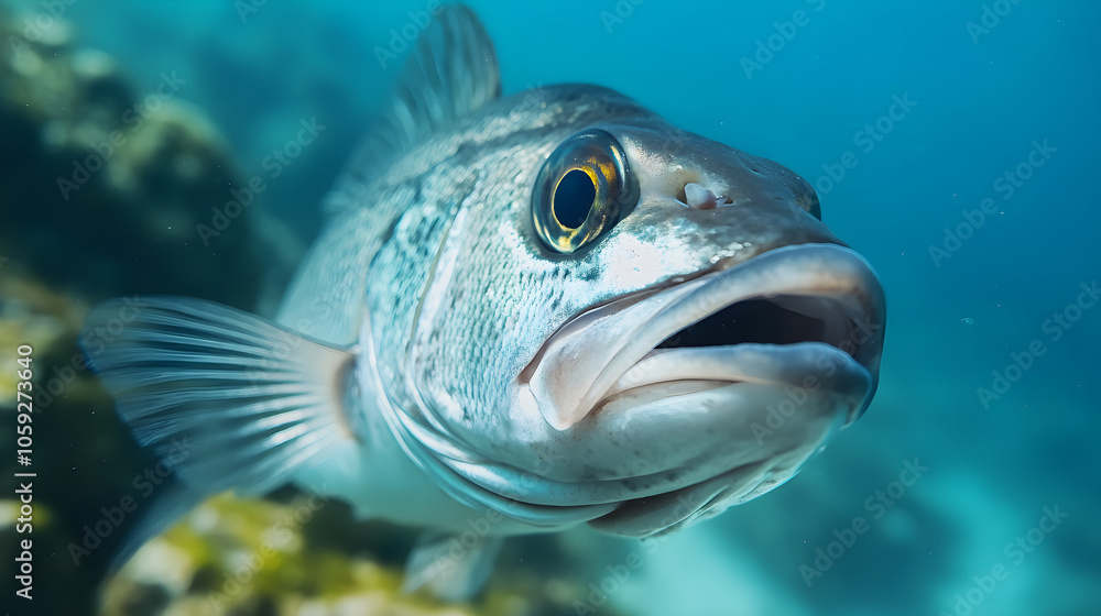 Fototapeta premium Close up of fish underwater showcasing vibrant colors and details