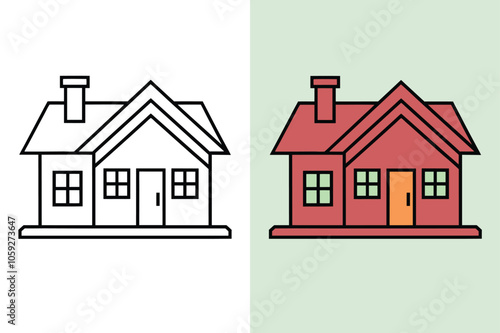 Set of house vector illustration.