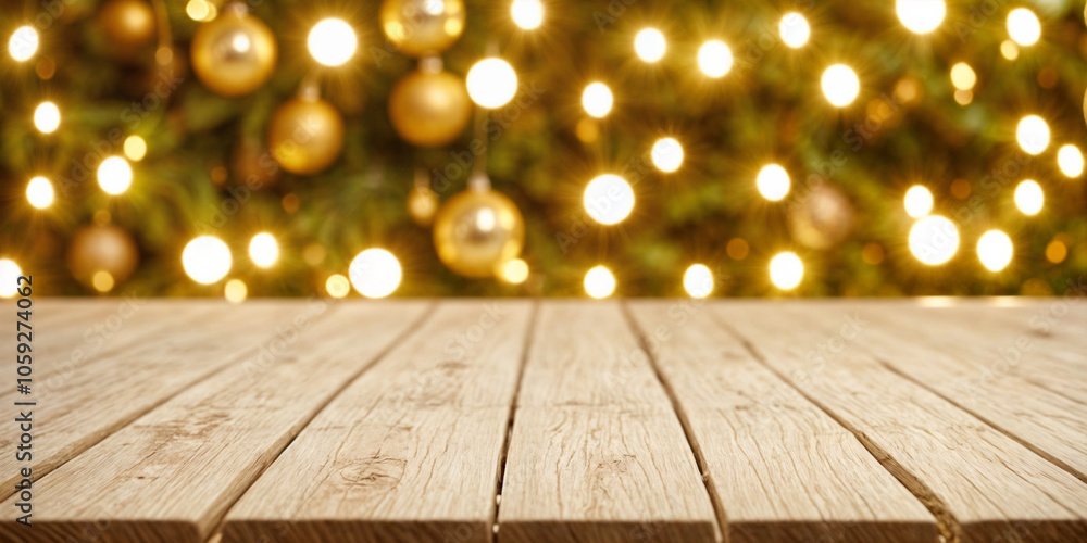 white The empty wooden table top with blur background of Christmas white The empty wooden table top with blur background of Christmas