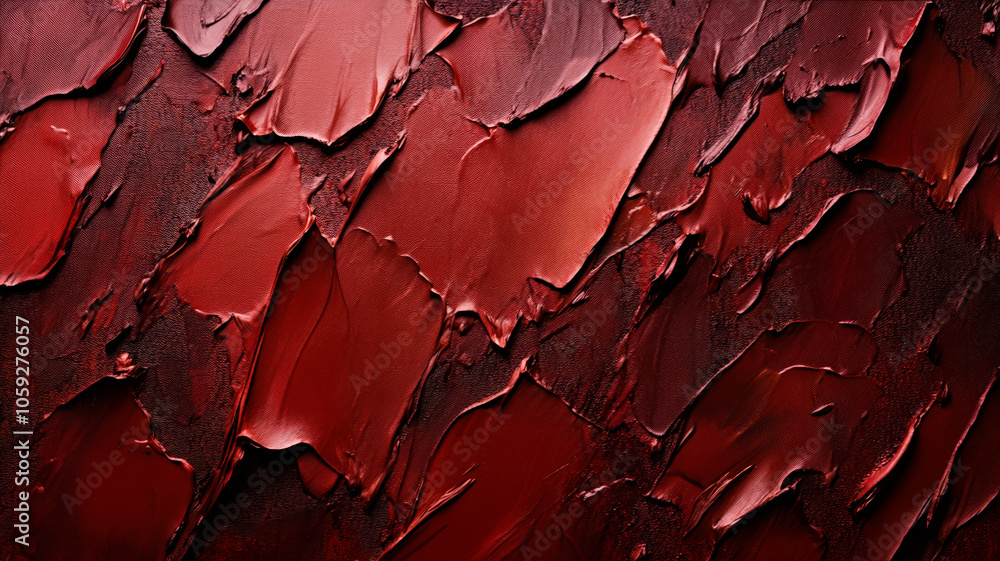 Textured macro background with deep red and burgundy tones. Peeling paint layers with rough edges and cracks. Flaking paint texture. Decay and time concept. Textured macro background with deep red and burgundy tones. Peeling paint layers with rough edges and cracks. Flaking paint texture. Decay and time concept.