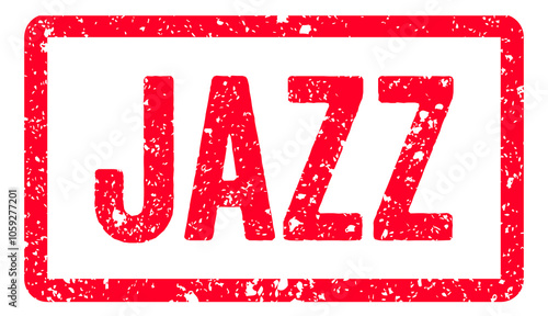 Photography Jazz Stamp Transparent Seal, Red Grunge Music Genre Jazz Word Typography Rubber
