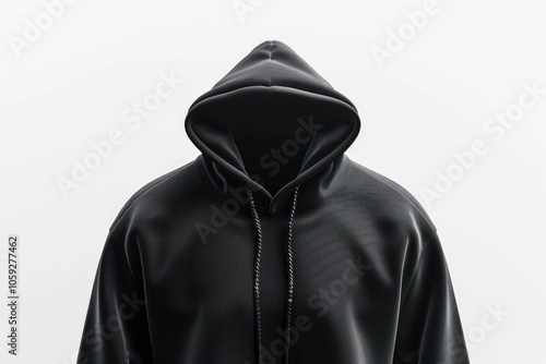 blank black male hoodie sweatshirt long sleeve with clipping path