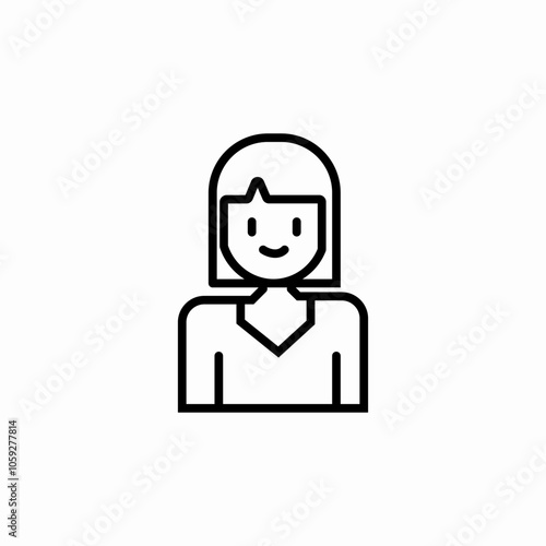 female girl icon sign vector photo