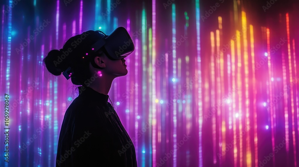 Interactive art exhibit with visitors viewing immersive installations, colorful lights, and a futuristic ambiance that merges art with technology. Interactive art exhibit with visitors viewing immersive installations, colorful lights, and a futuristic ambiance that merges art with technology.