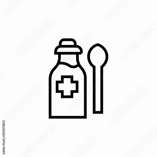 medicine syrup spon icon sign vector