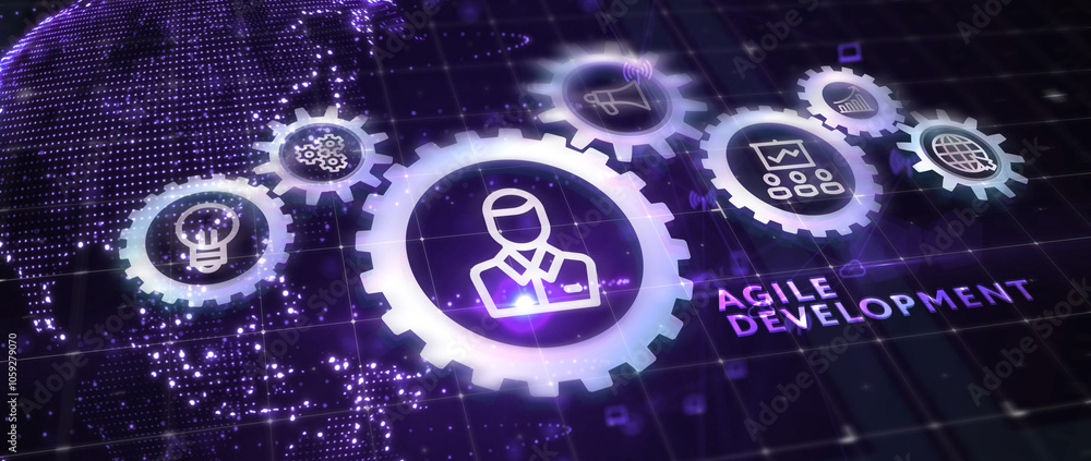 Concept of agile software development. 3d illustration Concept of agile software development. 3d illustration
