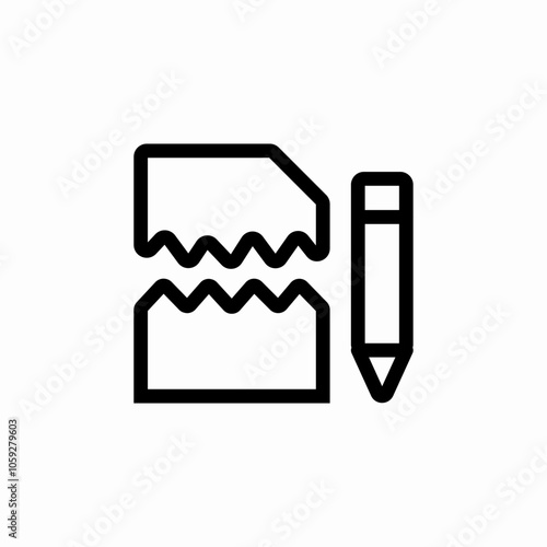 tear out paper pen icon sign vector