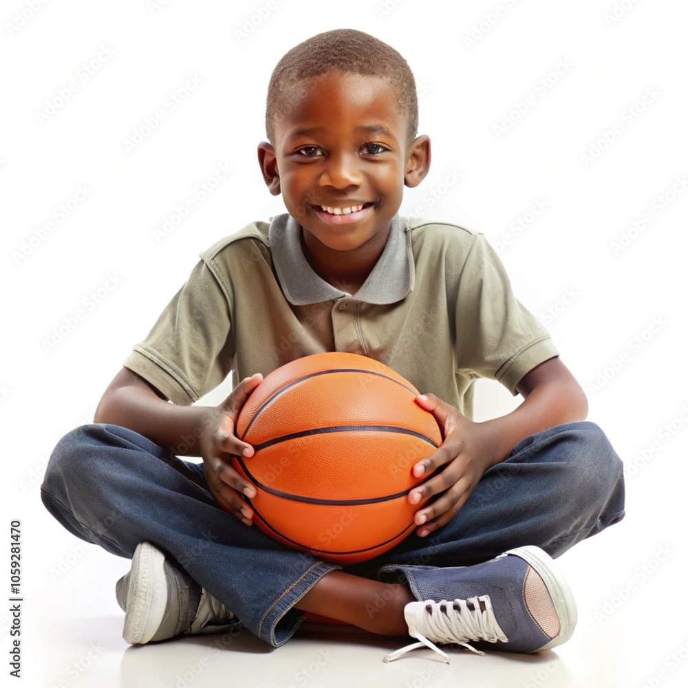 Young kid playing basketball generative ai Young kid playing basketball generative ai