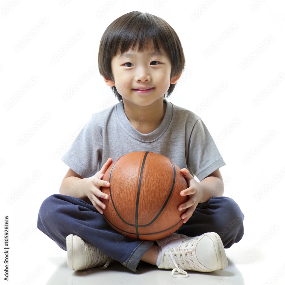 Young kid playing basketball generative ai Young kid playing basketball generative ai