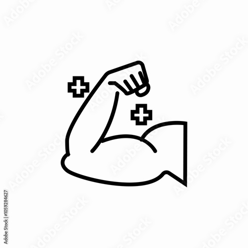 arm muscle icon sign vector