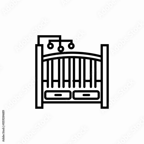 baby bed icon sign vector