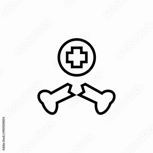 broken bone injury icon sign vector