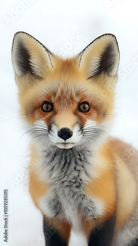 Adorable Realistic Red Fox Kit Portrait