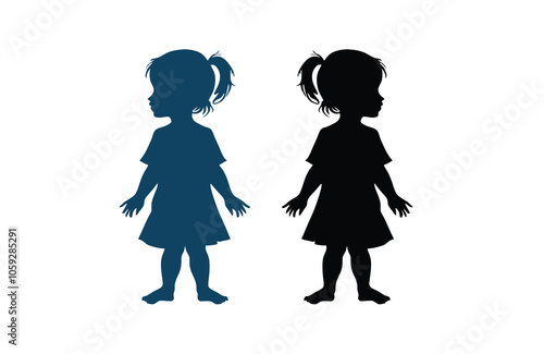 Child silhouette vector illustration art