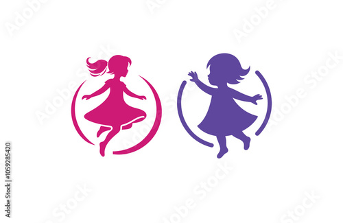 Child silhouette vector illustration art