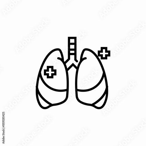 lungs care icon sign vector