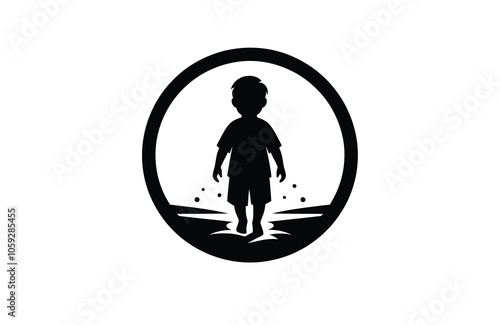 Child silhouette vector illustration art