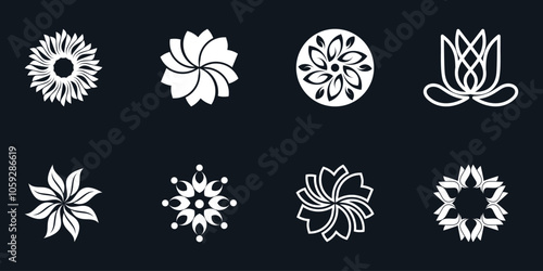 flower logo design collection with creative and modern concept premium vector