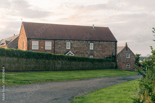 Old stone terrace houses typical in UK