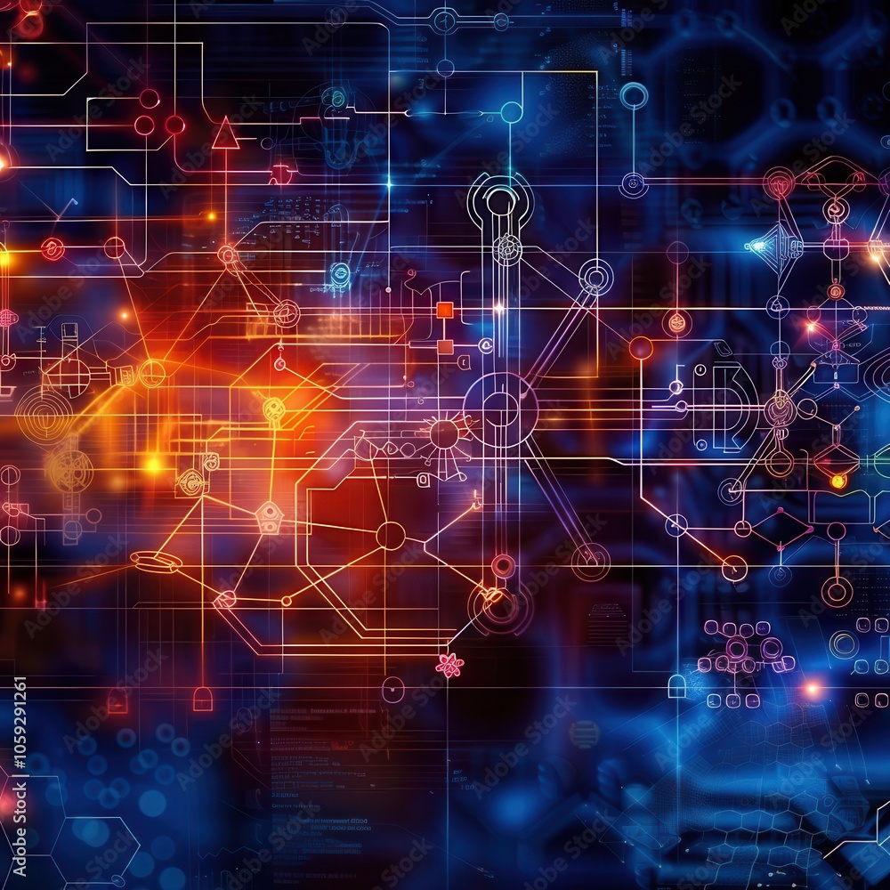 Vibrant Chemistry Background with Scientific Symbols Vibrant Chemistry Background with Scientific Symbols