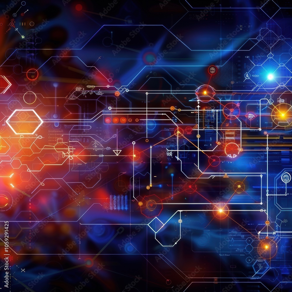 Abstract Chemistry Design with Colorful Background Abstract Chemistry Design with Colorful Background
