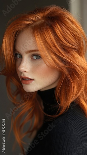 Wallpaper Mural Close-up Portrait of a Woman with Red Hair and Freckles Torontodigital.ca