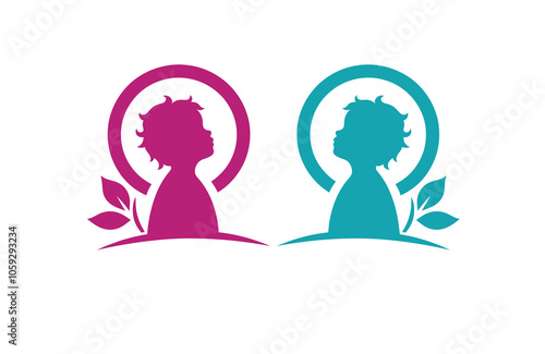 Child silhouette vector illustration