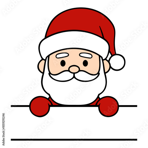 Santa Claus. Christmas cartoon character. Winter holiday.