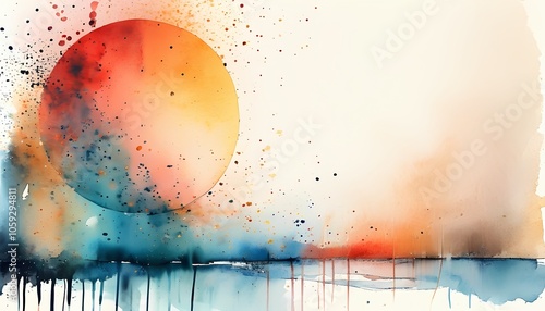 Abstract watercolor background with splashes