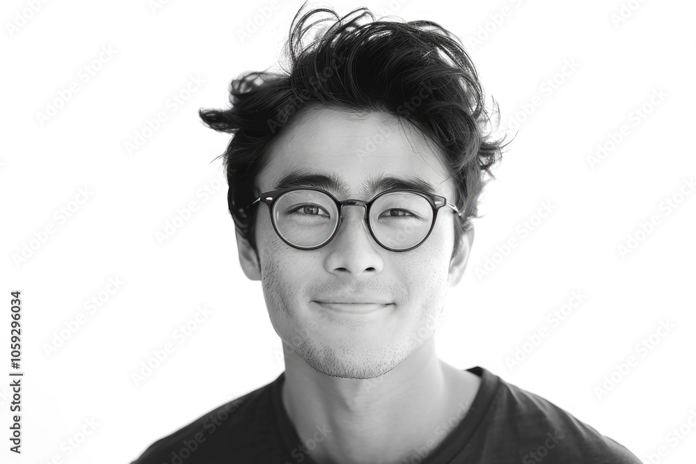 Close up portrait of attractive Asian man with big smile. Close up portrait of attractive Asian man with big smile.