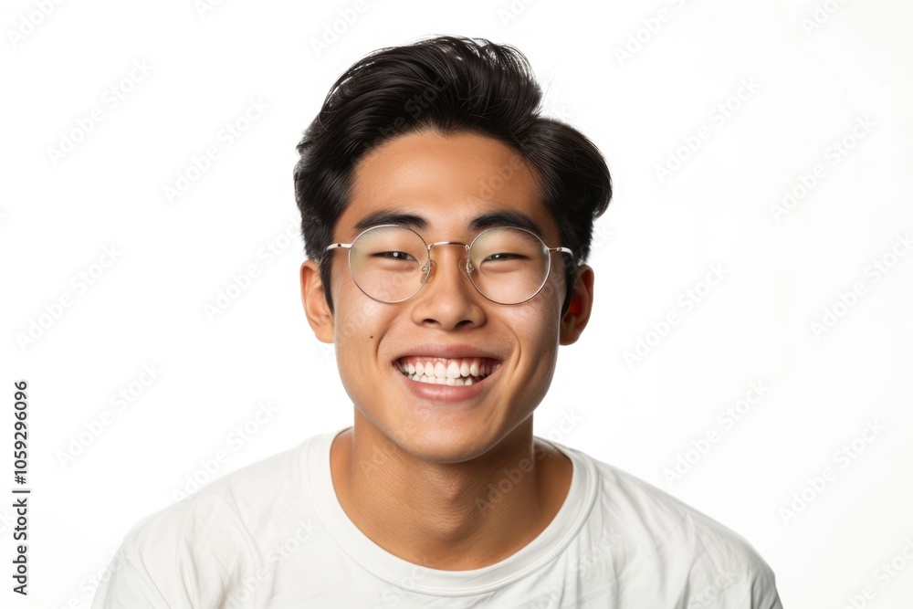 Fototapeta premium Close up portrait of attractive Asian man with big smile.