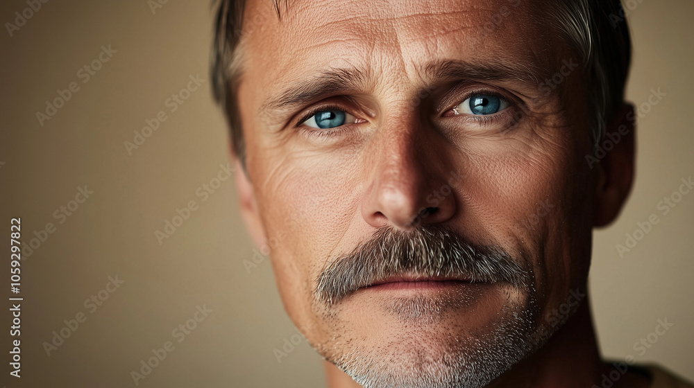 Obraz premium Thoughtful Senior Man with Blue Eyes
