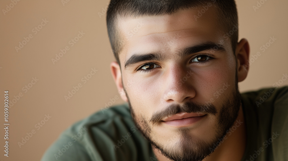 Fototapeta premium Young Man with Beard and Warm Smile