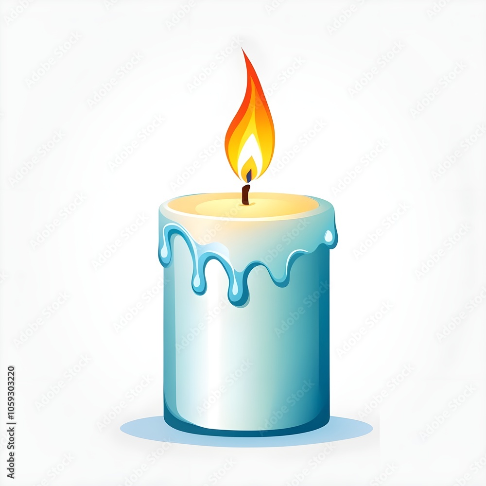 illustration of candle blue illustration of candle blue